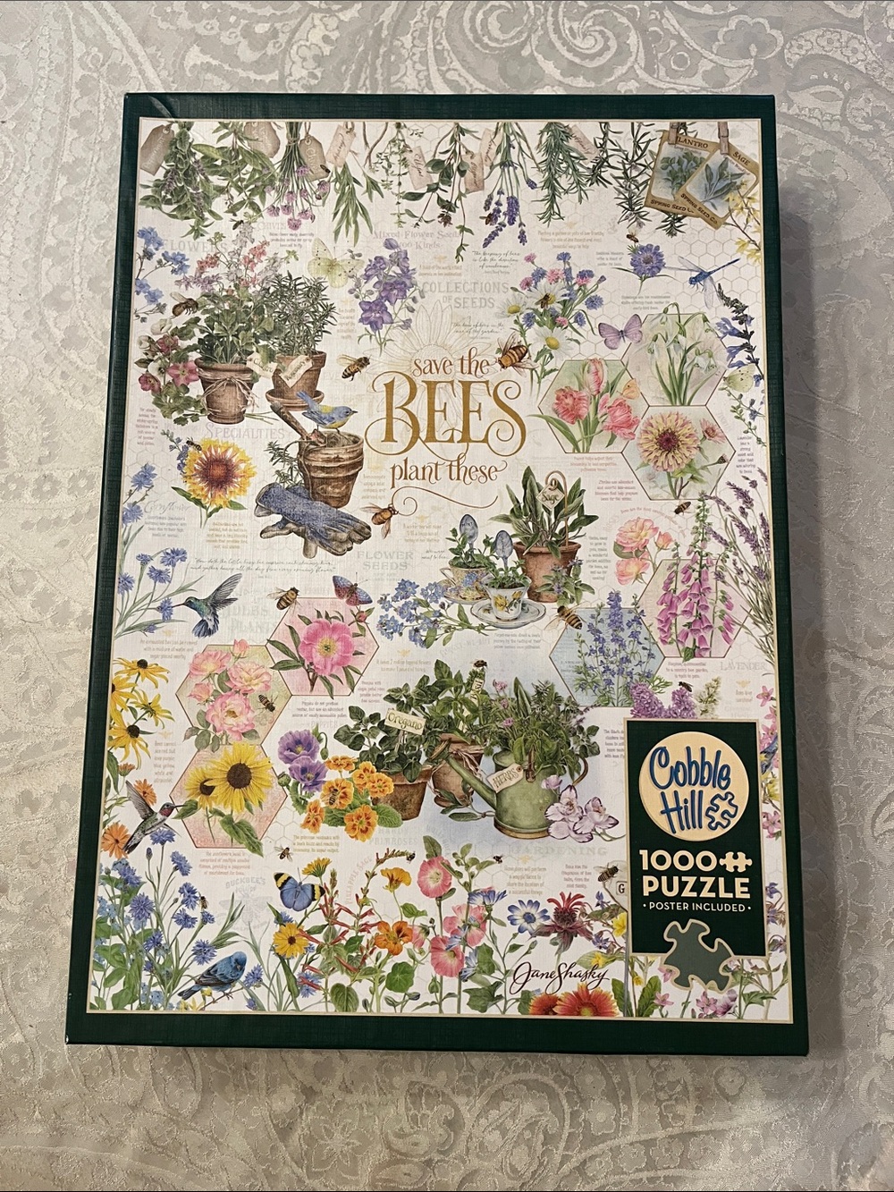 Cobb Hill by New Balance Floral 'Save the Bees' 1000-Piece Puzzle - Green Border
